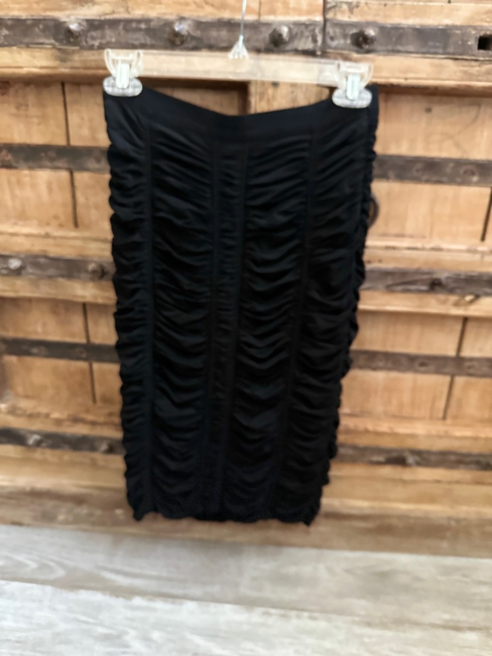 Burberry Black Ruched Pencil Skirt
